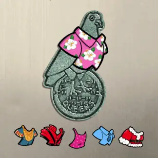Porch Pigeon Magnet with Accessories