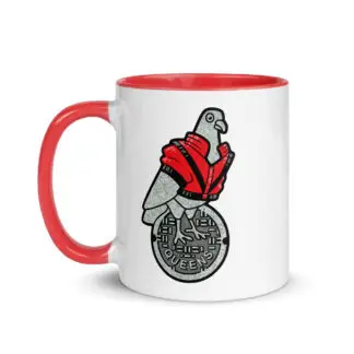 Porch Pigeon Queens MJ Mug with Color Inside